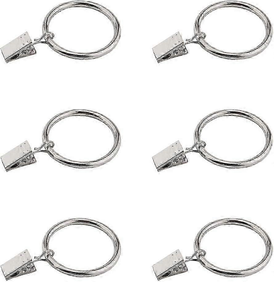 Silver Curtain Ring Clips With Hook, 30 Pack Rustproof Metal Drapery Ring/hanger f74