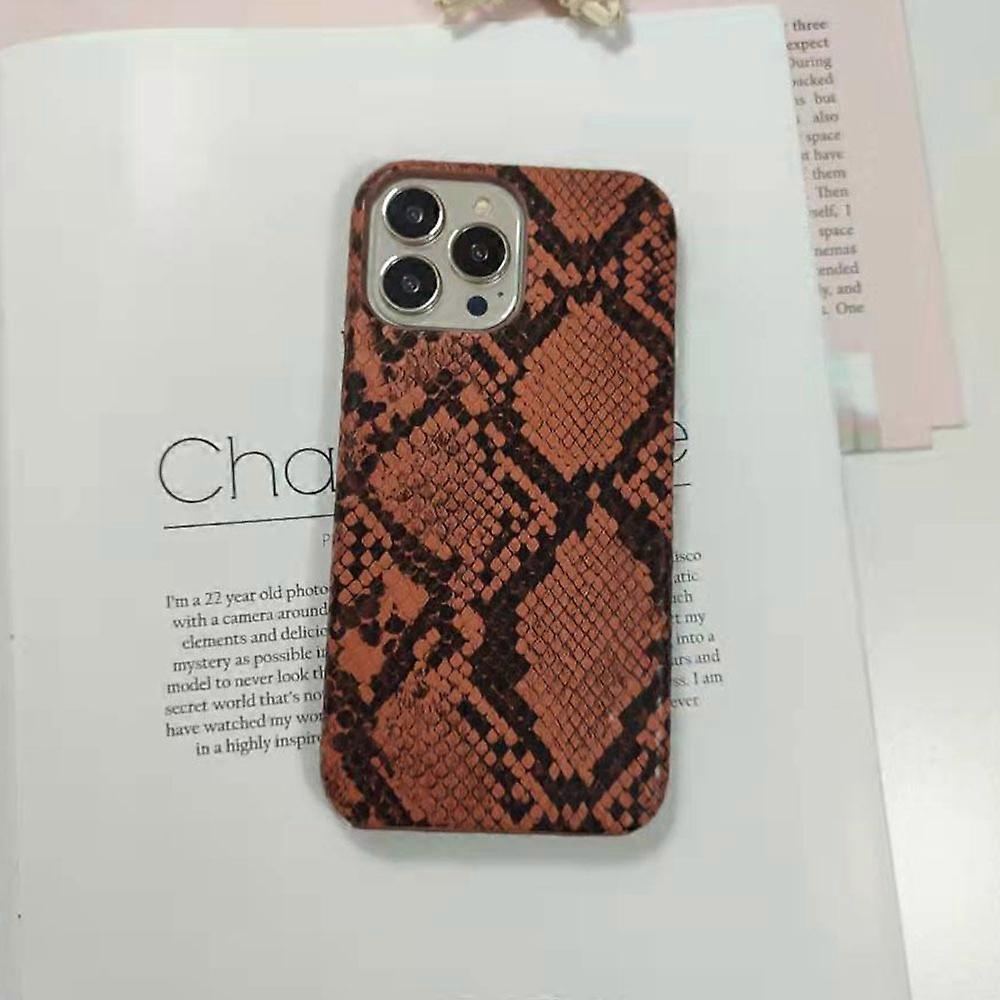 Case for iPhone 17 Pro Brown Python Texture Half Leather