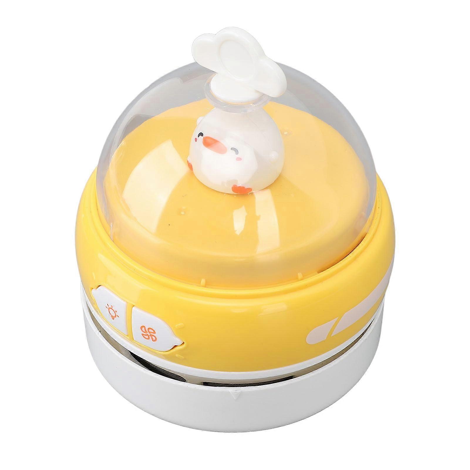 Desktop Vacuum Cleaner Cordless Crumb and Dust Remover for Table, Keyboard, Pencil Shavings (Yellow)