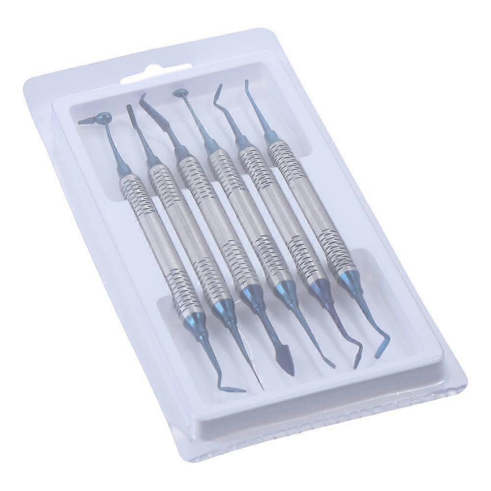 Dental Composite Instruments Set, 6 Pcs Stainless Steel Filling Spatulas for Precision Resin Application