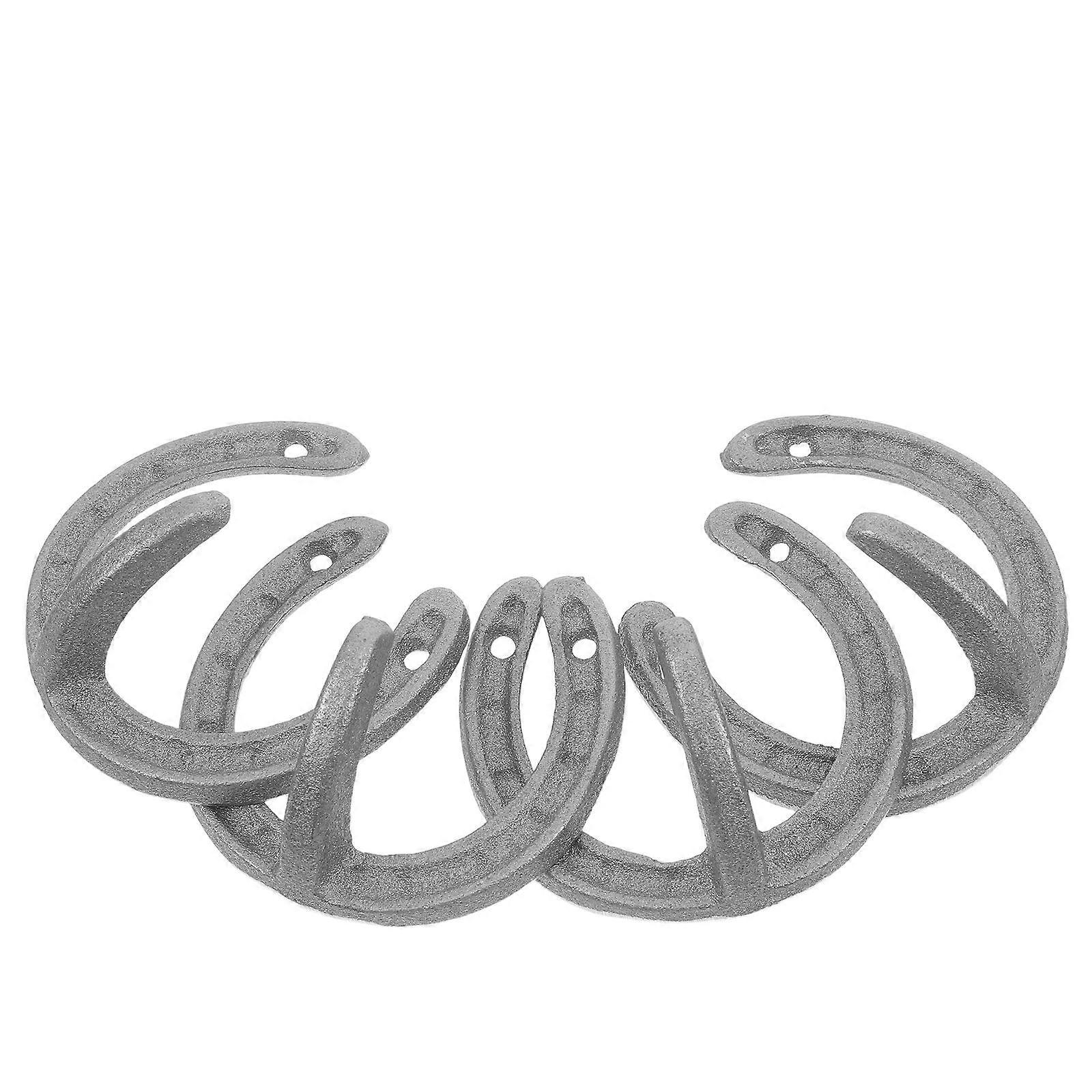 Horseshoe Cast Iron Wall Hooks for Home Use 4Pcs Rustic Coat Hangers