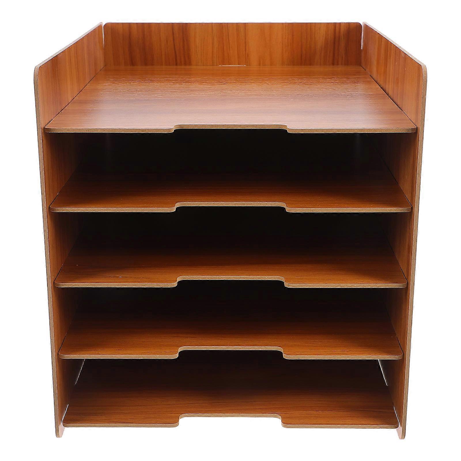 File Organizer Office Wooden Multi-Layer for Document Organizing