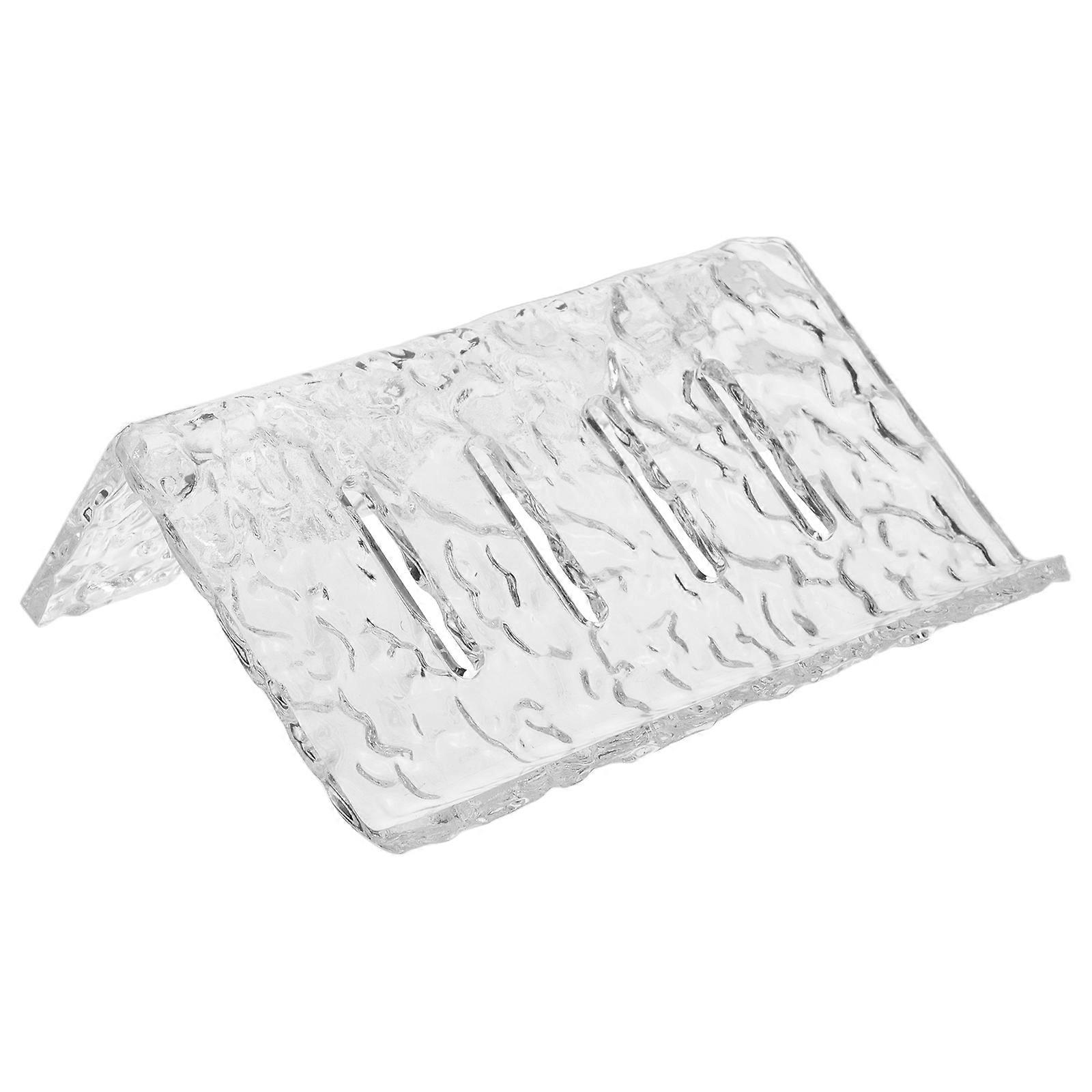 Clear Acrylic Bathroom Soap Dish Holder with Self Draining