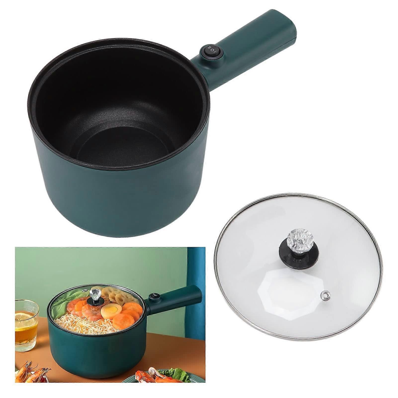 Electric Hot Pot 1.8L Nonstick Ceramic Glaze Dual Temperature Multifunction Cooker for Home