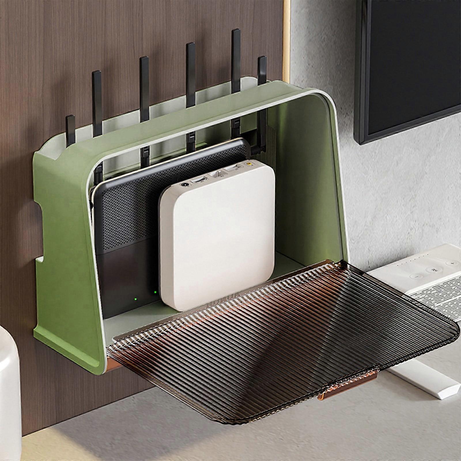 Txmfgh Wifi Router Storage Box - Neat, Compatible with Power Cords & Sockets, Flexible Space, Easy Cleaning, Home Use