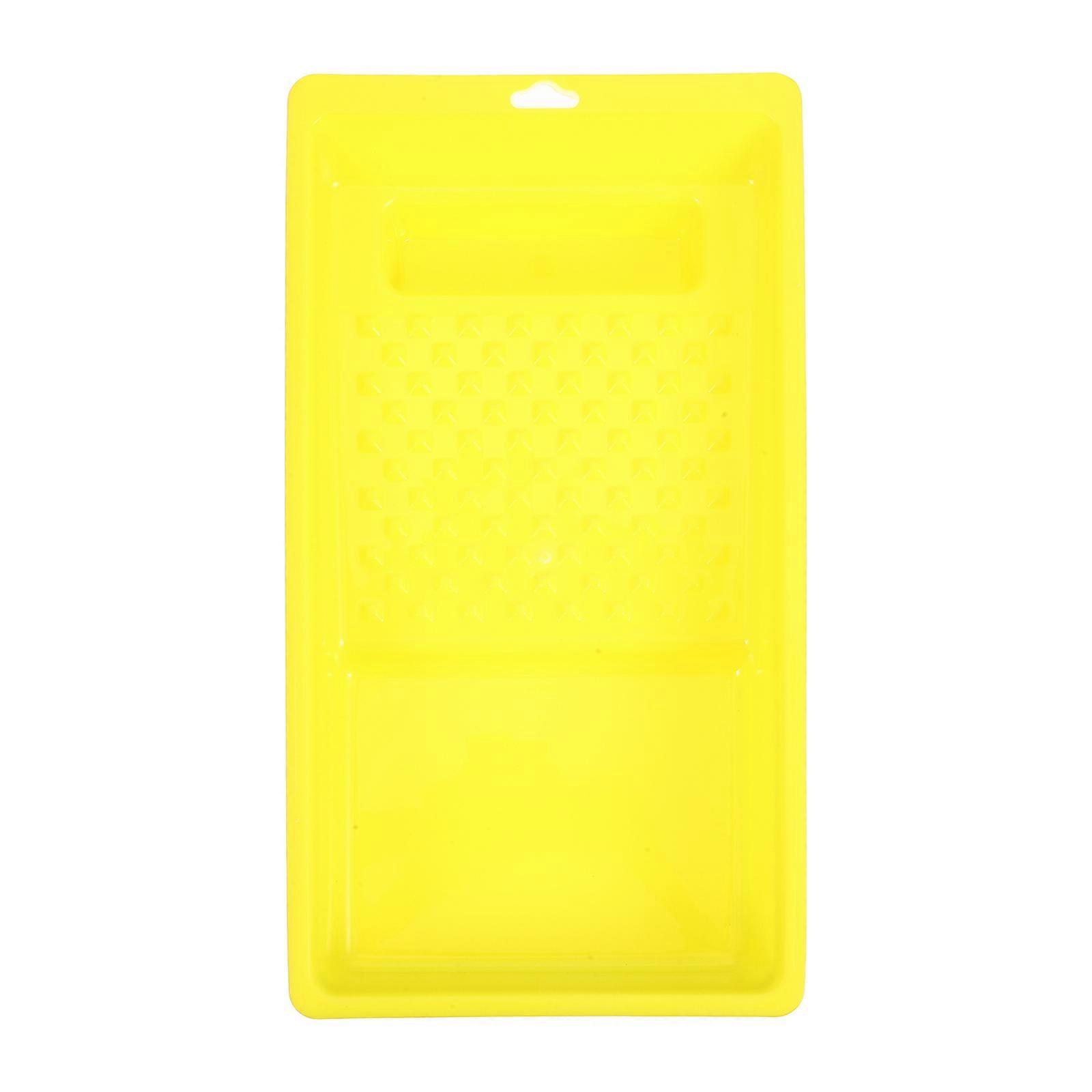 Yellow ABS Paint Tray for Storage Universal Design Easy to Clean Large Capacity Lightweight 15.5 x 11.5 x 2.3 inches