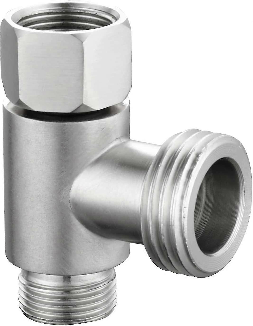 3-way 3/8" And 1/2" 3 Way Adapter Tee Connector Stainless Steel 3/8" Water Line T Fitting Brushed Nickel