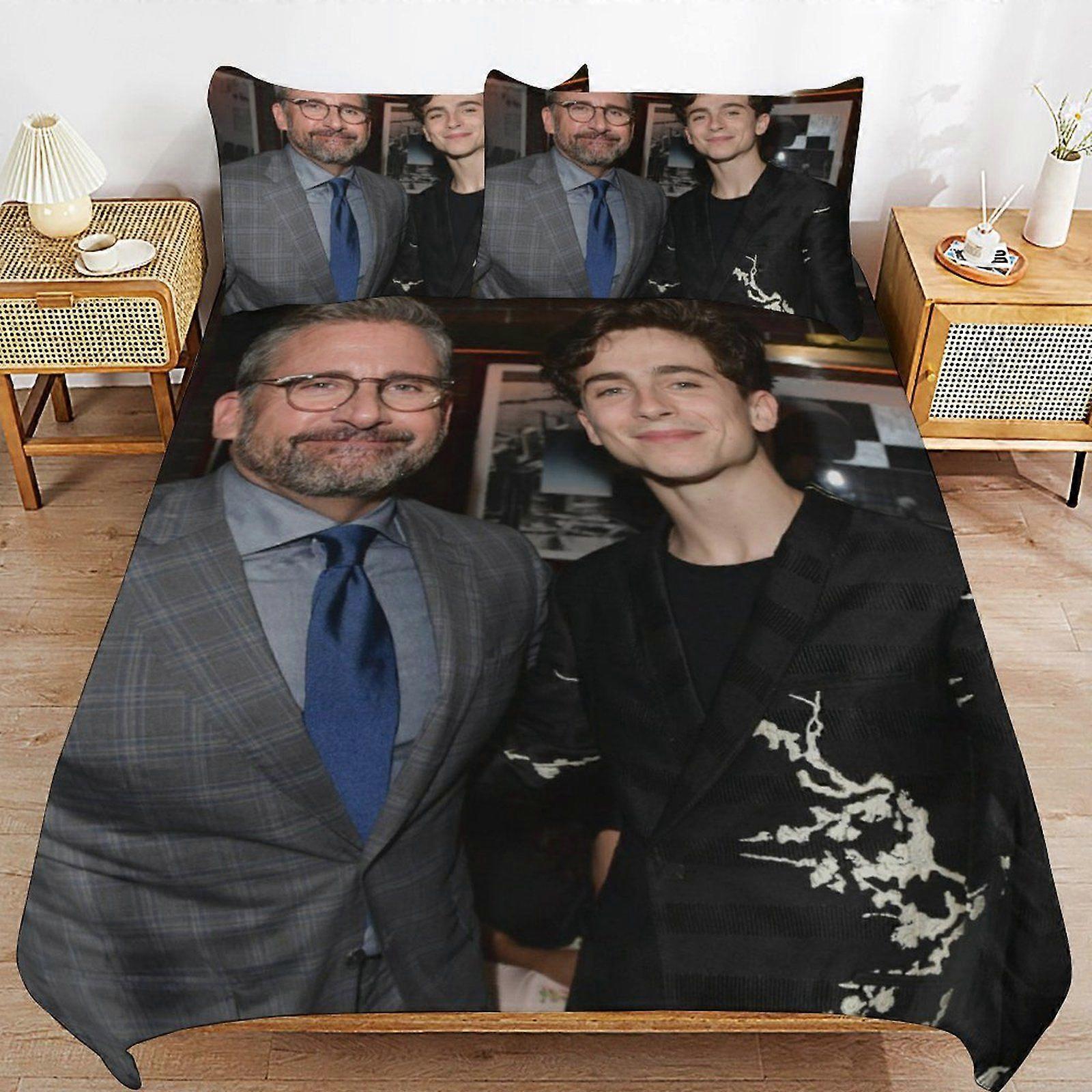 1450XB Timothe Chalamet Breathable Layer Comfortable Feel Soft Durable Fabric Bedding Duvet Cover Sets with Secure Closure KL1450