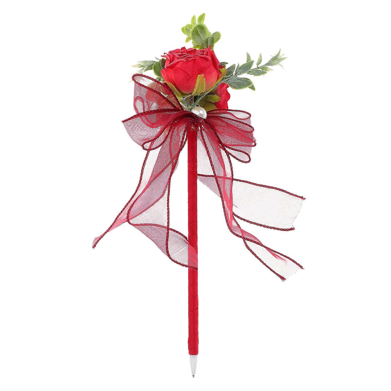 Artificial Rose Writing Pen for Writing with Burnt Edge Design