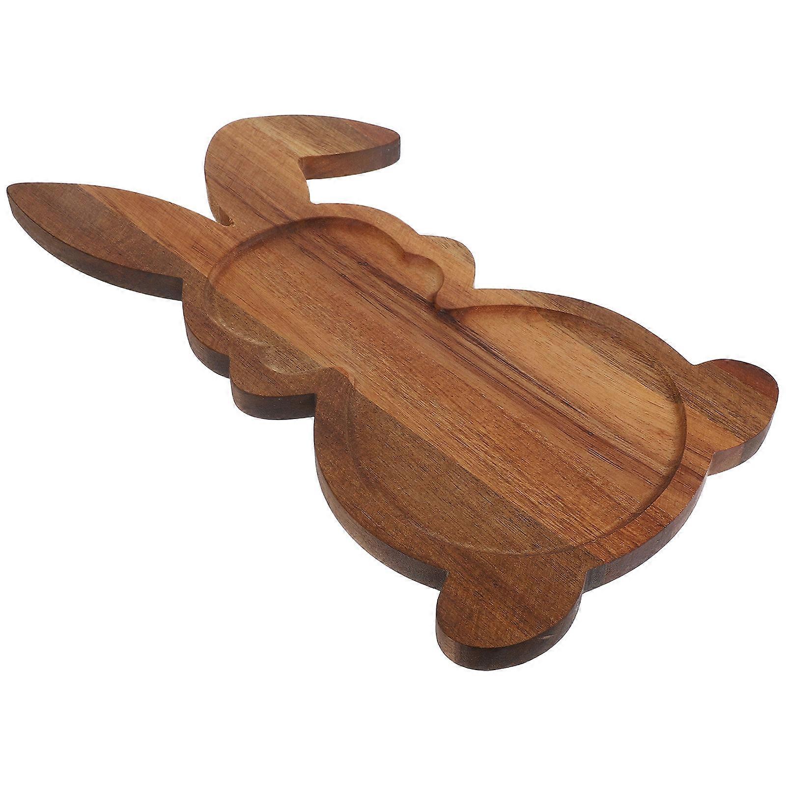 Rabbit Snack Board Wooden Cooked Food Tray for Versatile Serving Supply
