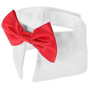 Pet Bow Tie Collar Adjustable Collar for Festival White Cotton Material