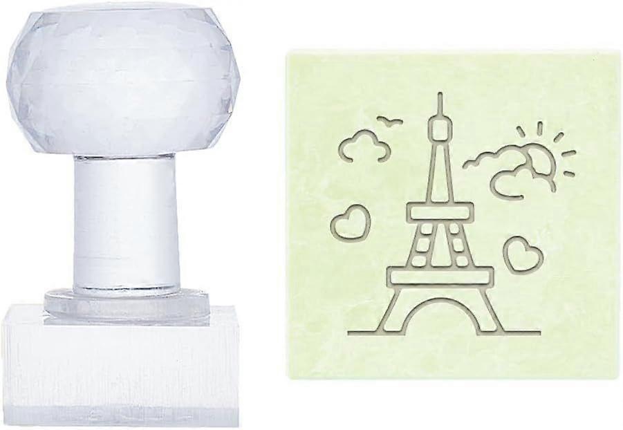 Acrylic Soap Stamp with Handle for Handmade Soap Cookie Clay Pottery Biscuits Gummier Making Projects