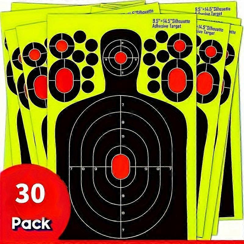 VIGEROSO 20/30pcs Large-Scale Human Silhouette Targets High-Visibility Reactive Splatter Glow Florescent Paper Design for Accurate Range Tra