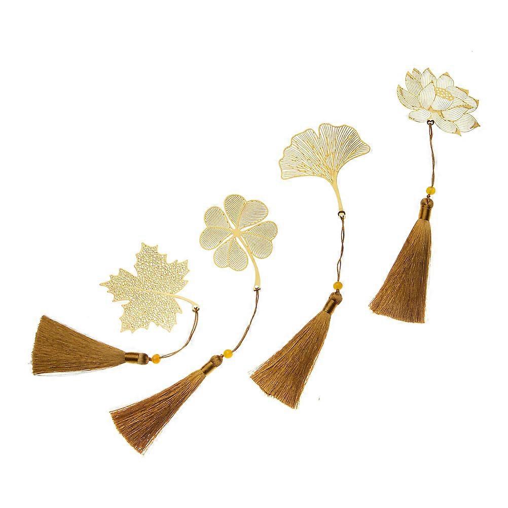 Leaf Shaped Metal Bookmarks for Reading Gift 4Pcs Decorative Accessories