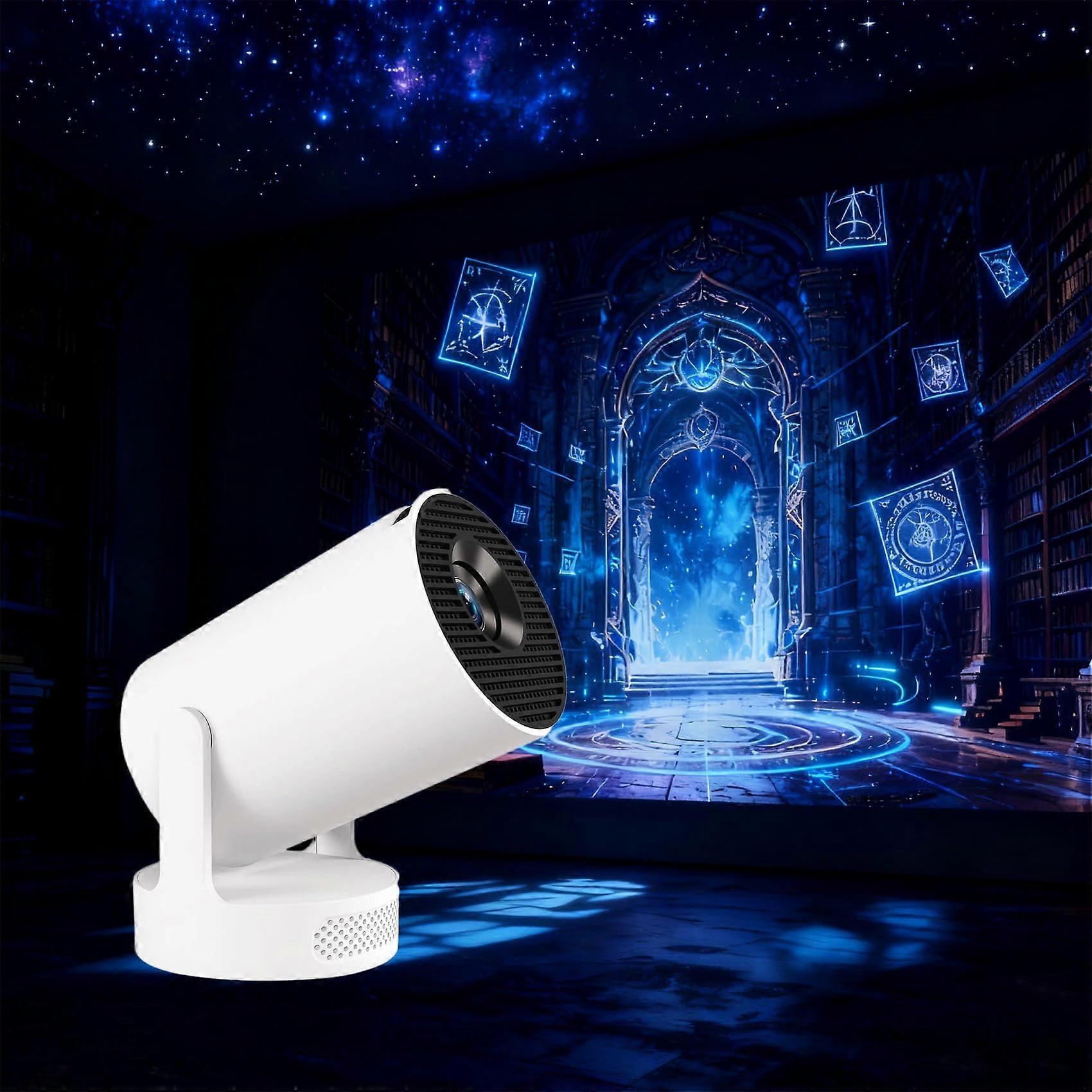 Mini Projector with WiFi 6 and Bluetooth 5.4, 4K Supported, Auto Focus and Keystone, 180° Rotatable