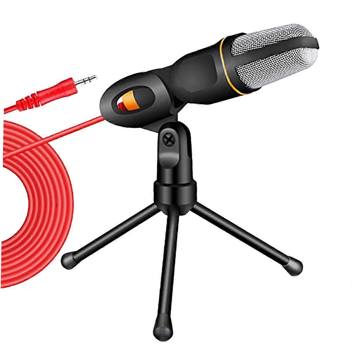 Microphone and Stand Set Tripod Holder for Computer Live Streaming Podcasting Makeup Video Chat Adjustable Height Black