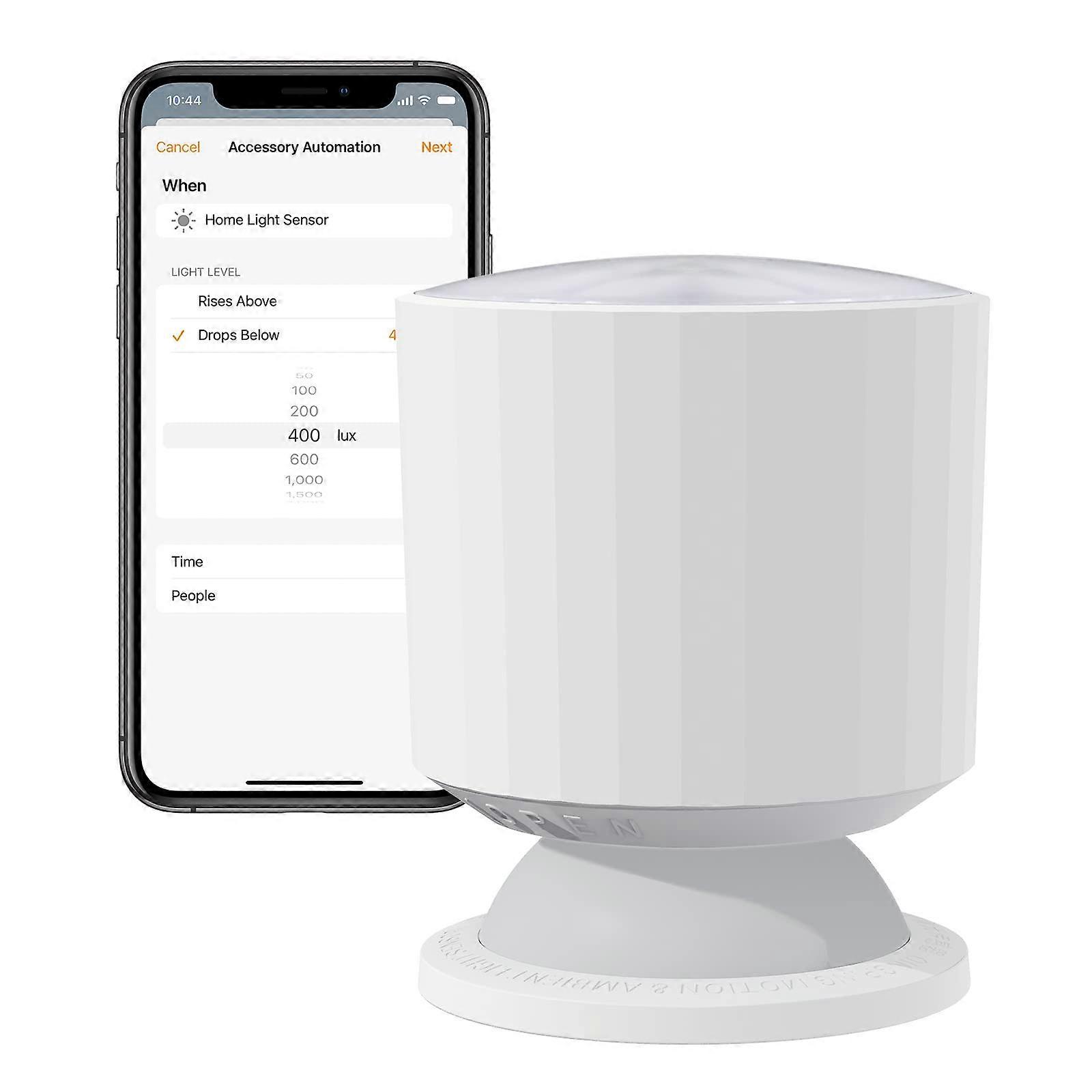 Smart Motion Sensor with Light Detection for Apple HomeKit, Thread and Bluetooth, Long Battery Life