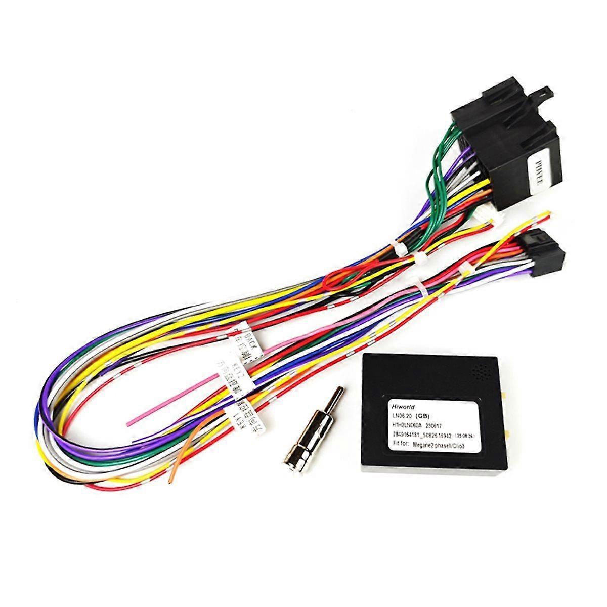 ISO Wiring Harness, CAN Bus Decoder, 16 Pin Plug Car Android Radio Cable Adapter for MK2, 3, Kangoo