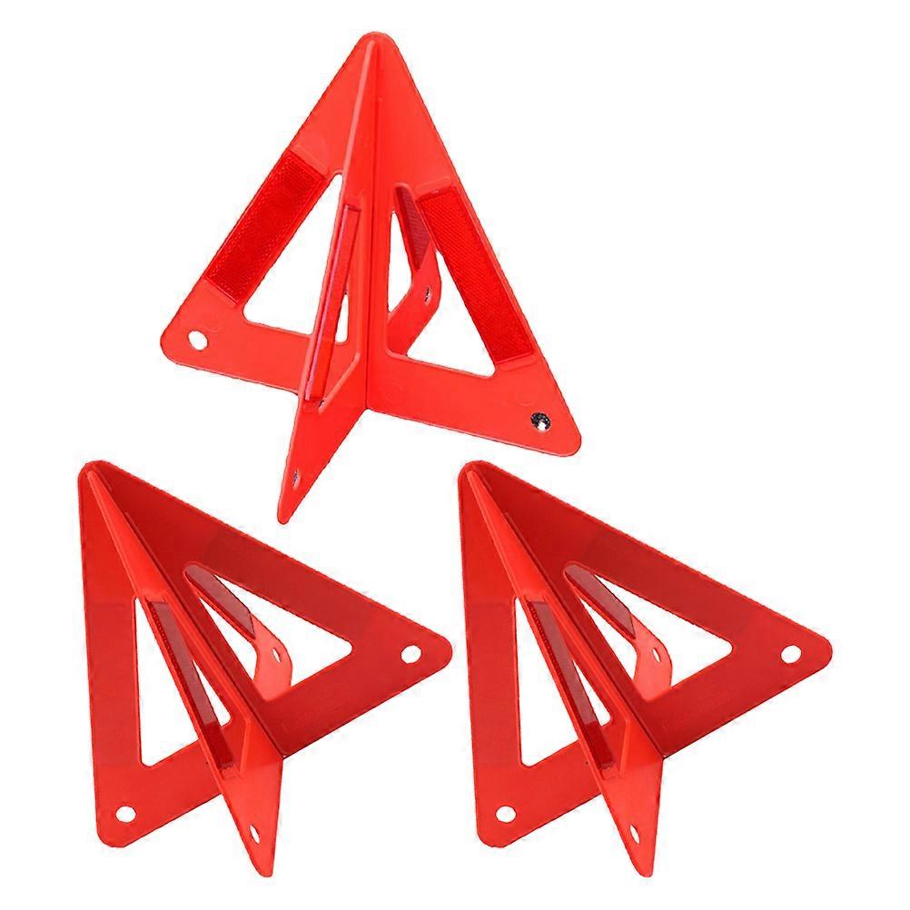 3pcs Reflective Triangle Warning Signs Car Safety Reflectors