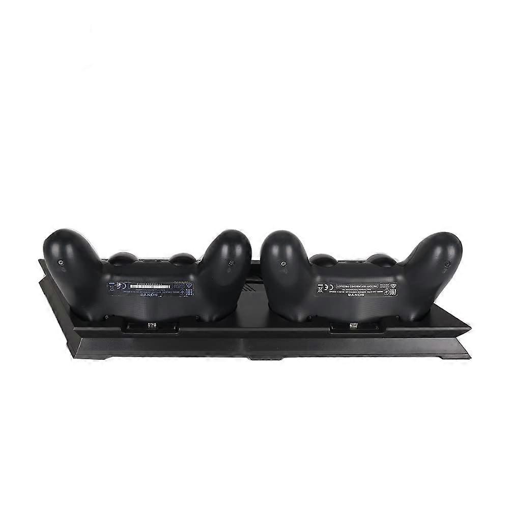 Vertical Stand with Dual Cooling Fans, Controller Charging Dock and USB Hub (Black) for PS4 Pro