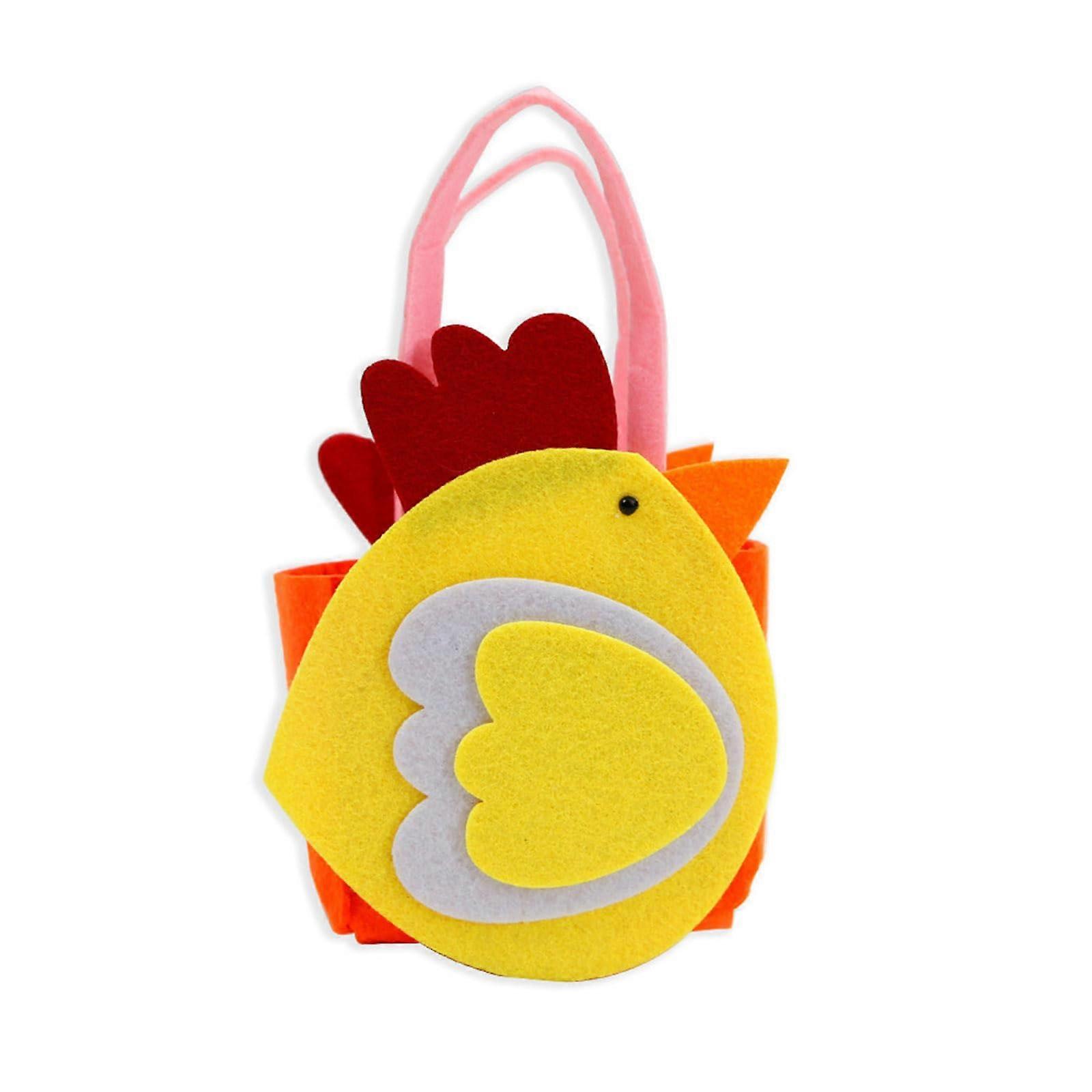 Easter Baskets Felt Gift Bags with Cute Rabbit and Chick Design for Eggs and Candy Storage