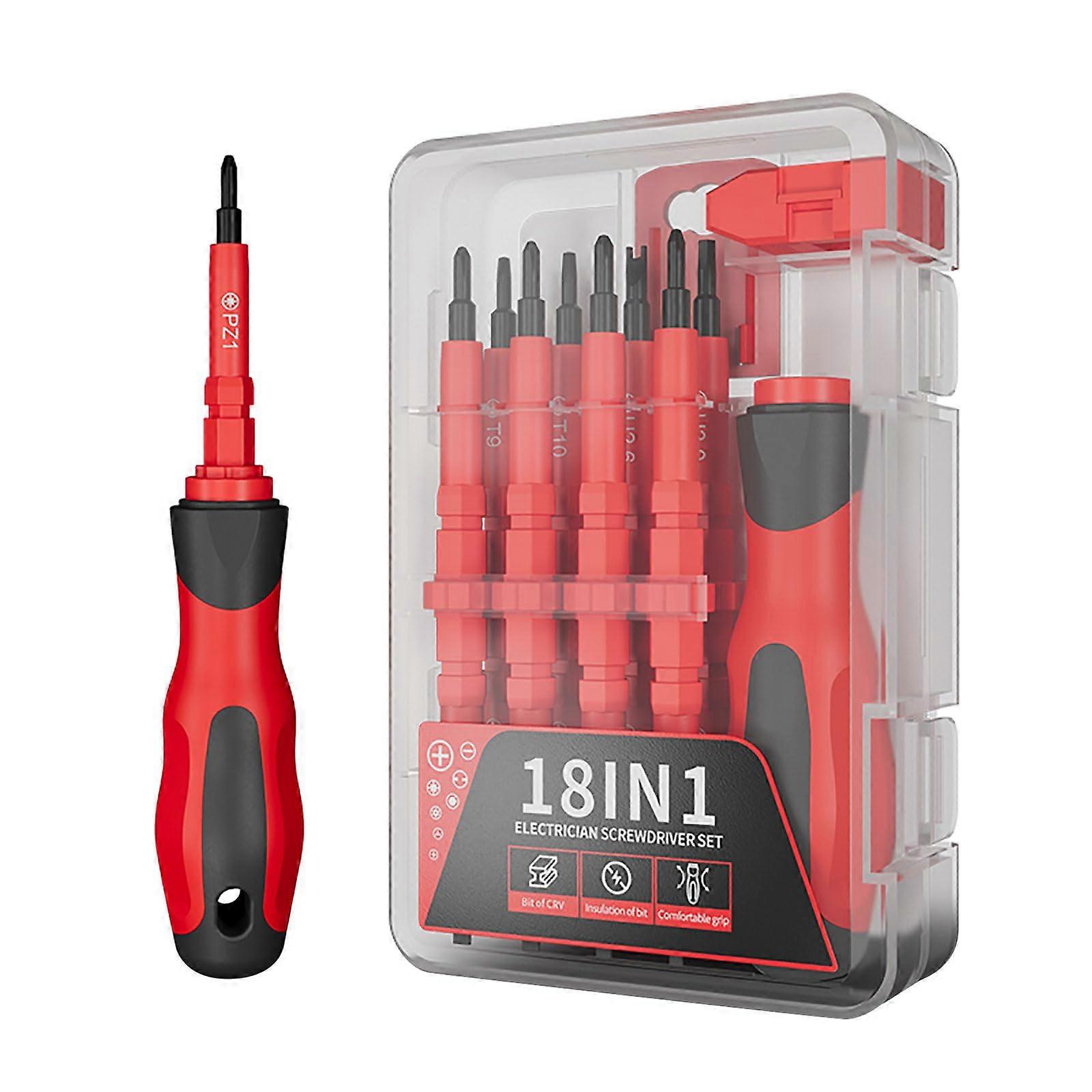 18 in 1 Multi Bit Screwdriver Set with Ergonomic Non Slip Grip for Electronics and Home