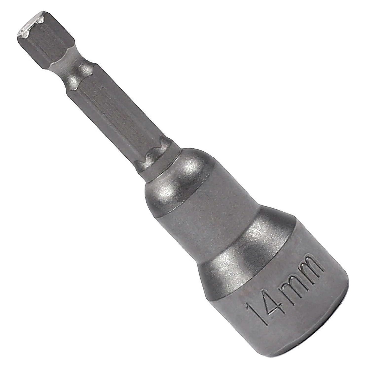 Magnetic Nut Driver 14mm Socket 1/4 Inch Hex Shank 65mm Chrome Vanadium QuickChange Bit