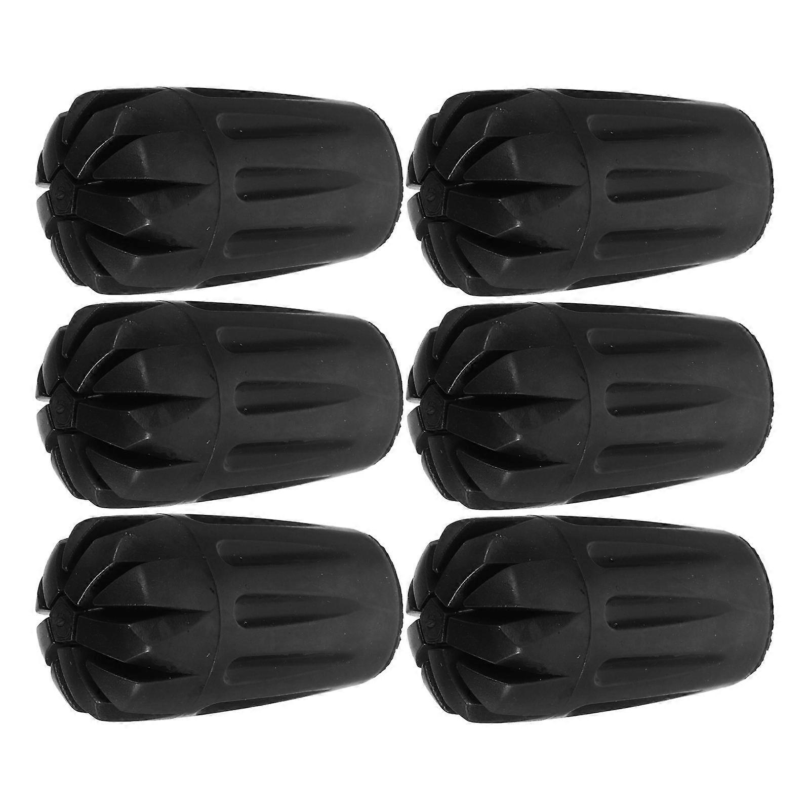 Trekking Pole Tips Replacement for Shock Absorbing with 6Pcs Durable PVC Walking Stick Accessories