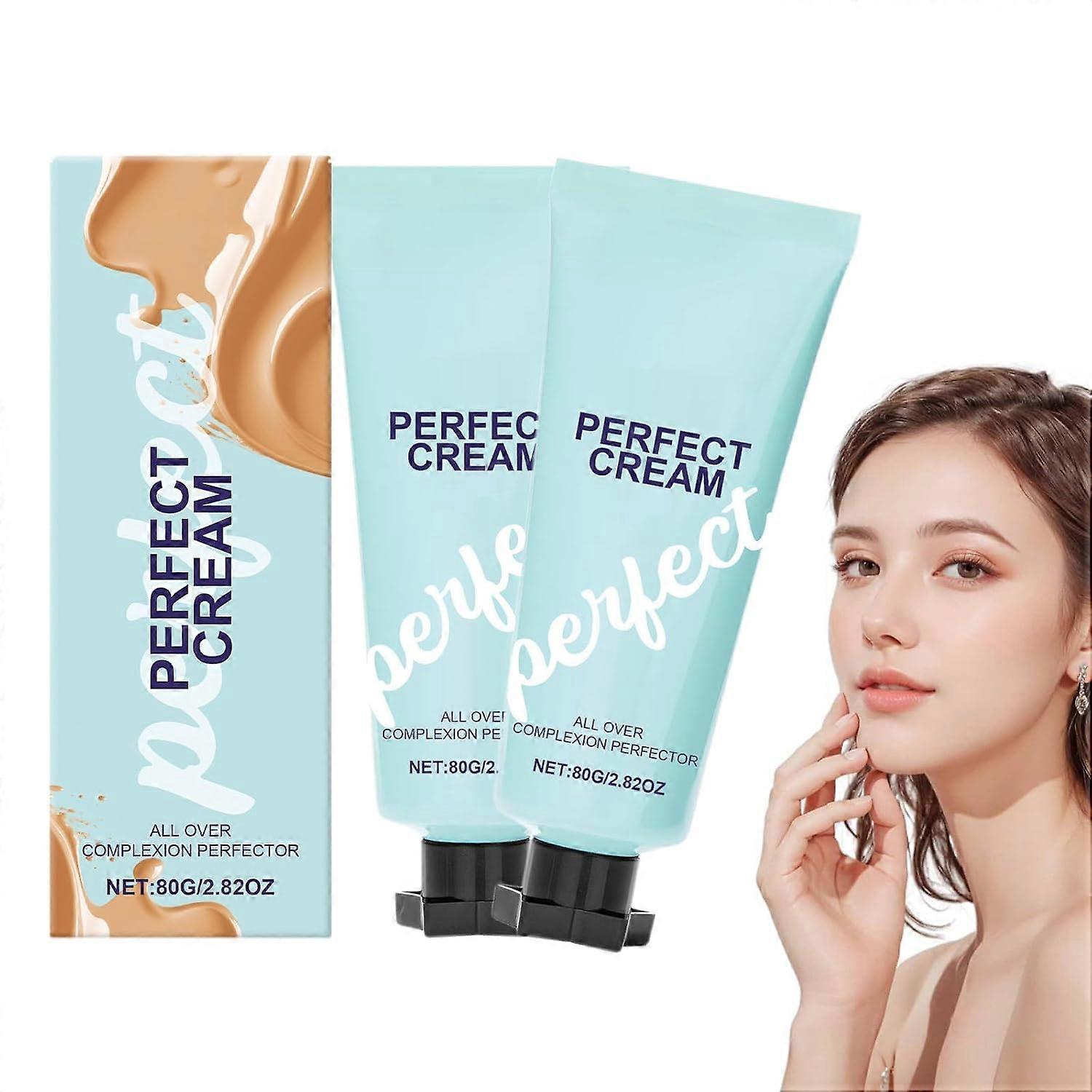 CC Cream Foundation Waterproof Full Coverage Face and Body Makeup Set, TransferResistant 2pcs