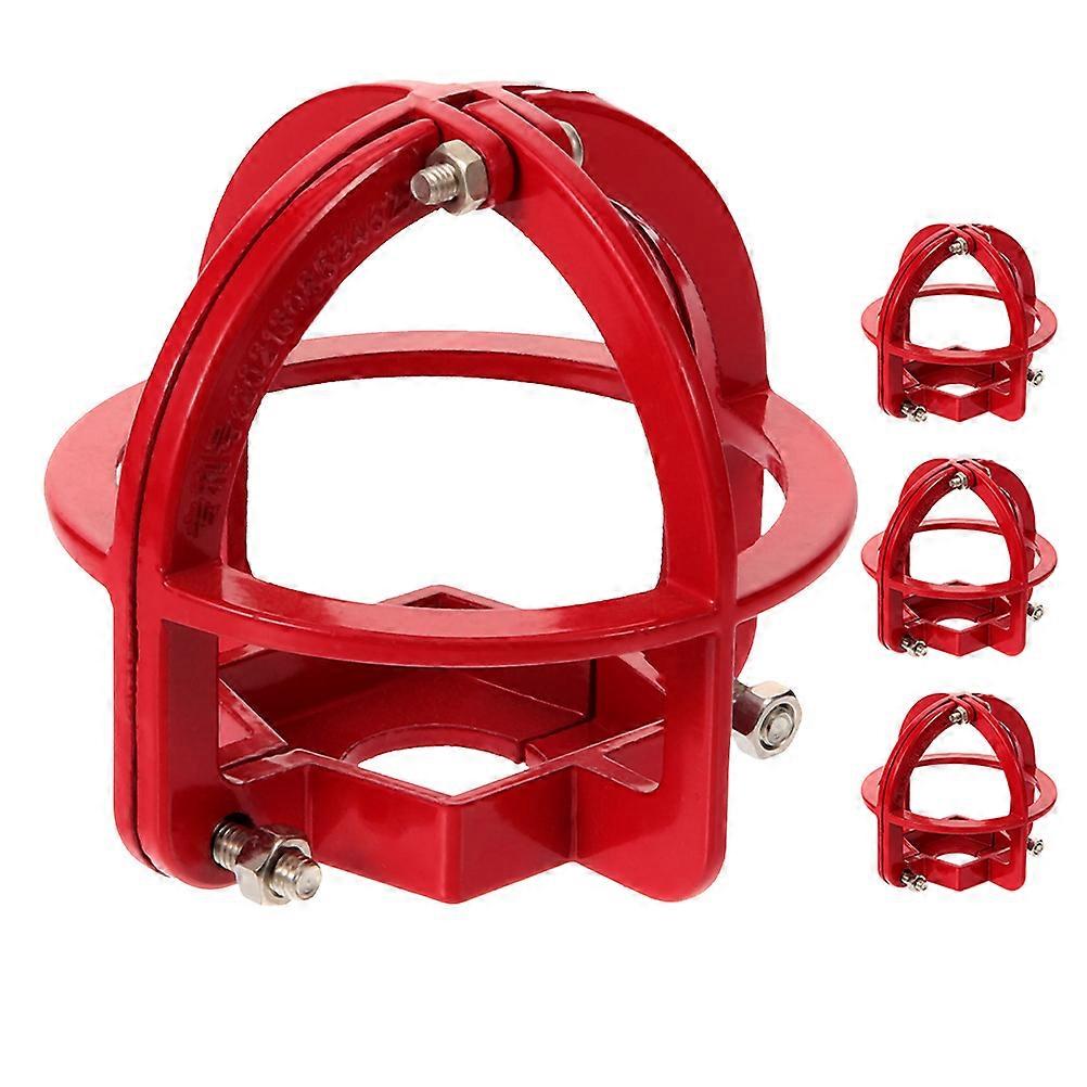 Red Fire Sprinkler Head Cover Metal Protector 4Pcs Sprinkler
