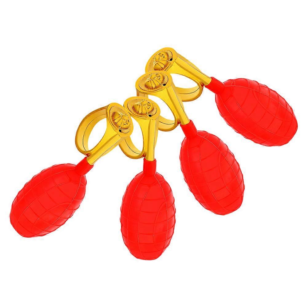 Red Water Spray Ring Durable Prank Toy for Party Playing 4Pcs Pack