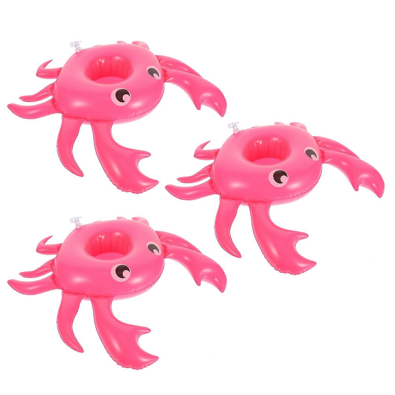 Drink Floaties Crab-Shape Pool Cup Holder for 3Pcs Inflatable Use