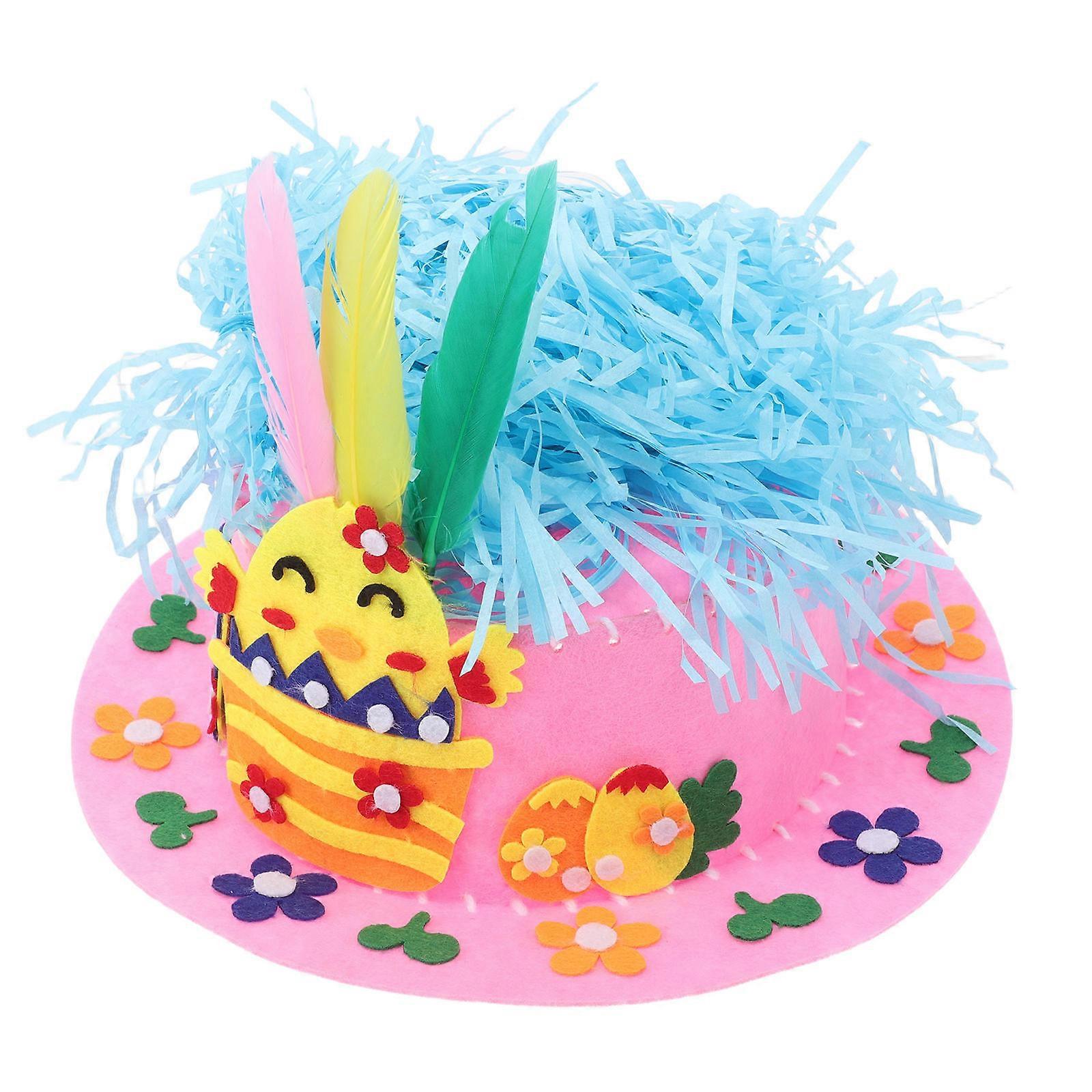 Kids Easter Hat Bonnet DIY Craft Kit for Creative Handmade Accessories 1Set