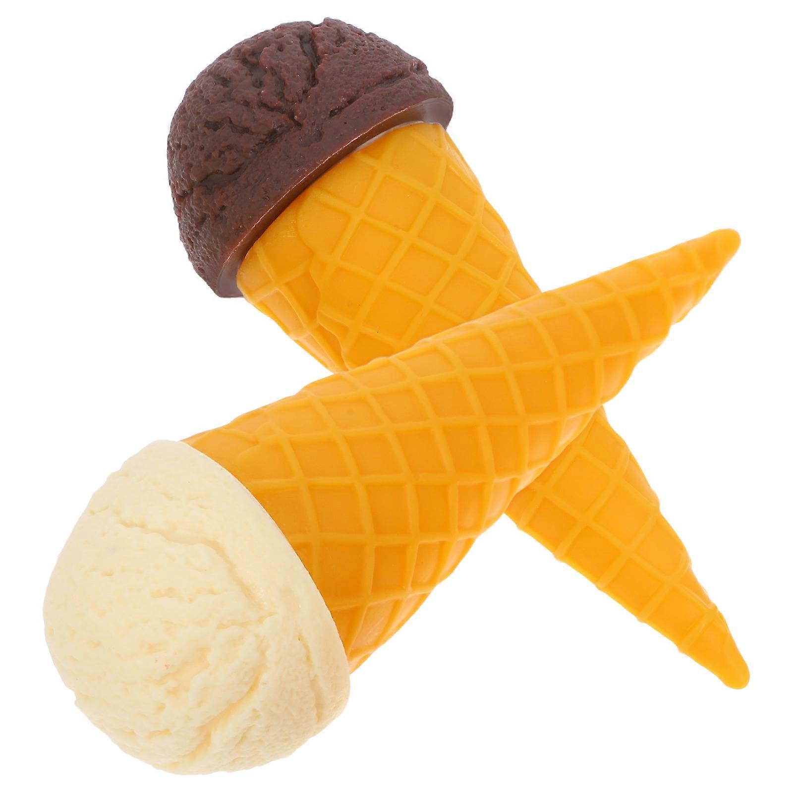 Simulation Ice Cream Cone Plastic Waffle Mold for 2Pcs Decoration