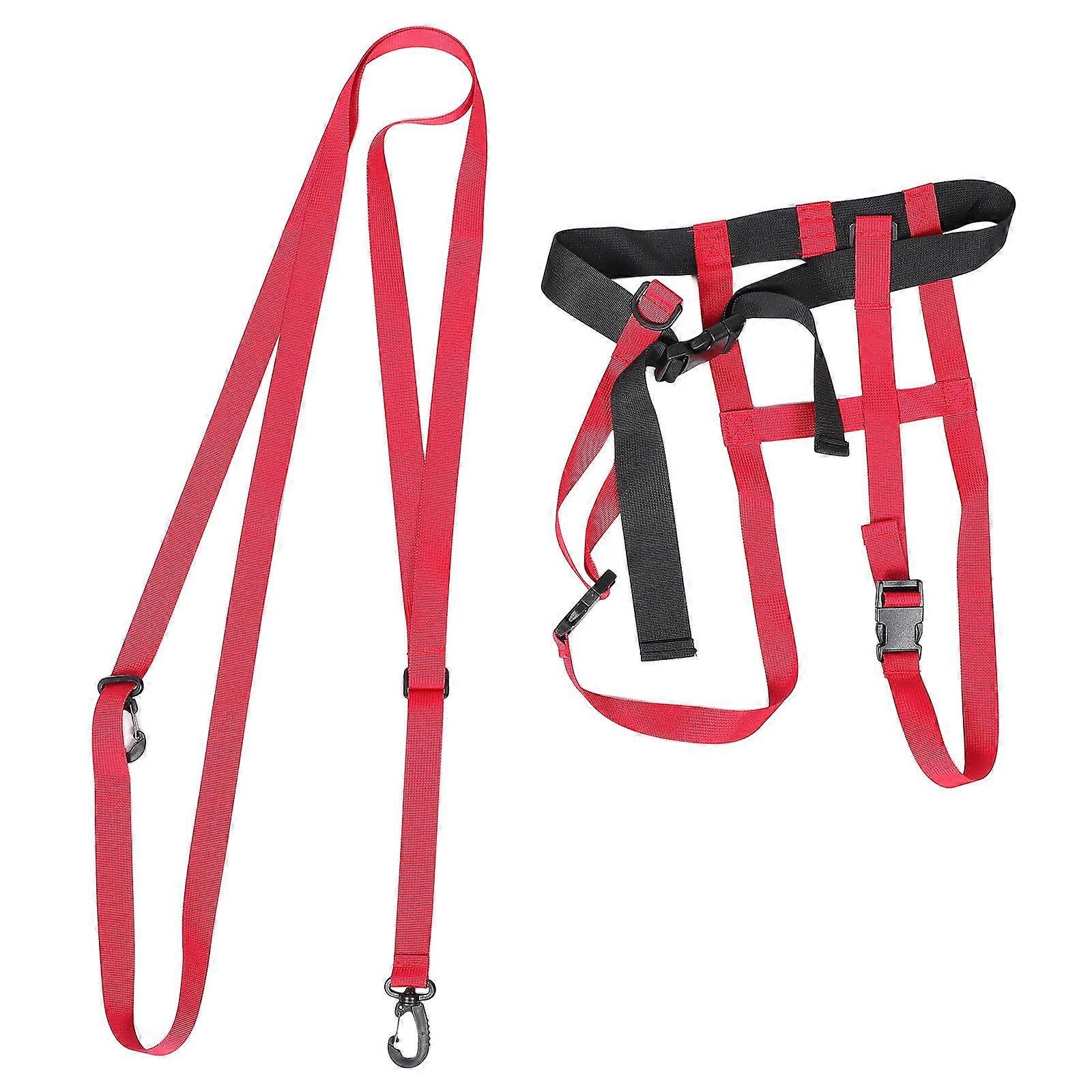 Kids Skiing Strap for Ski Training 2Pcs Portable Red Traction Harness