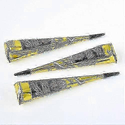 25-26 3 Pack Temporary Tattoos Henna Tattoo Kit Black Paste Cone,boho Temporary Tattoo