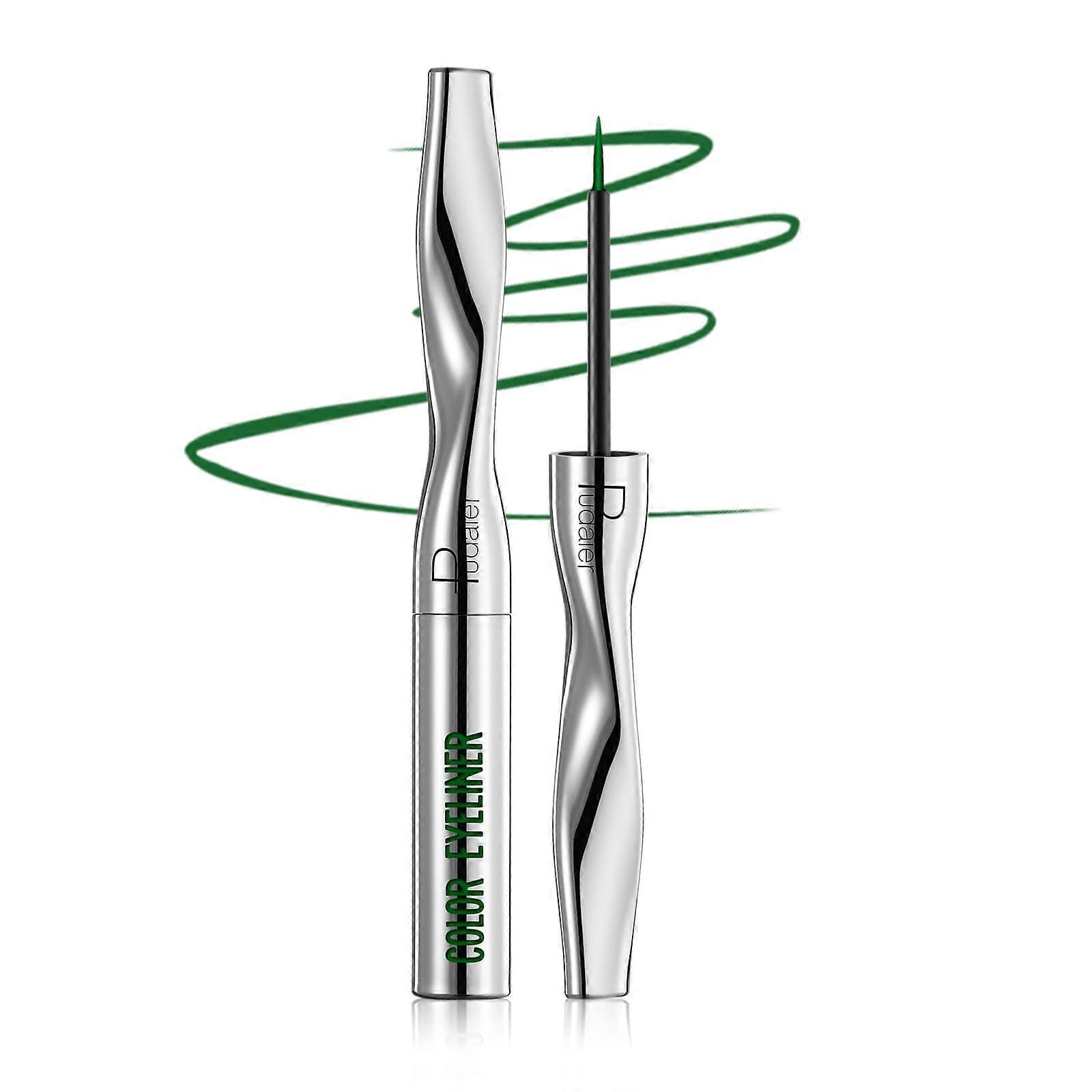 Waterproof Green Liquid Eyeliner with Precision Tip, Glitter or Matte, Long Lasting No Flake