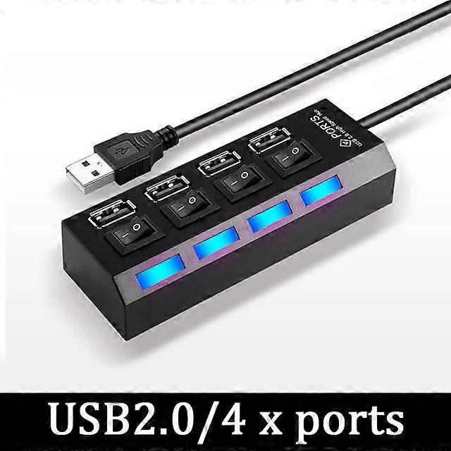 USB 2.0 Hub Adapter Rotatable Splitter 7 Ports USB 2.0 Multiple Expander Splitter For PC Computer Laptop U Disk Mini Accessories