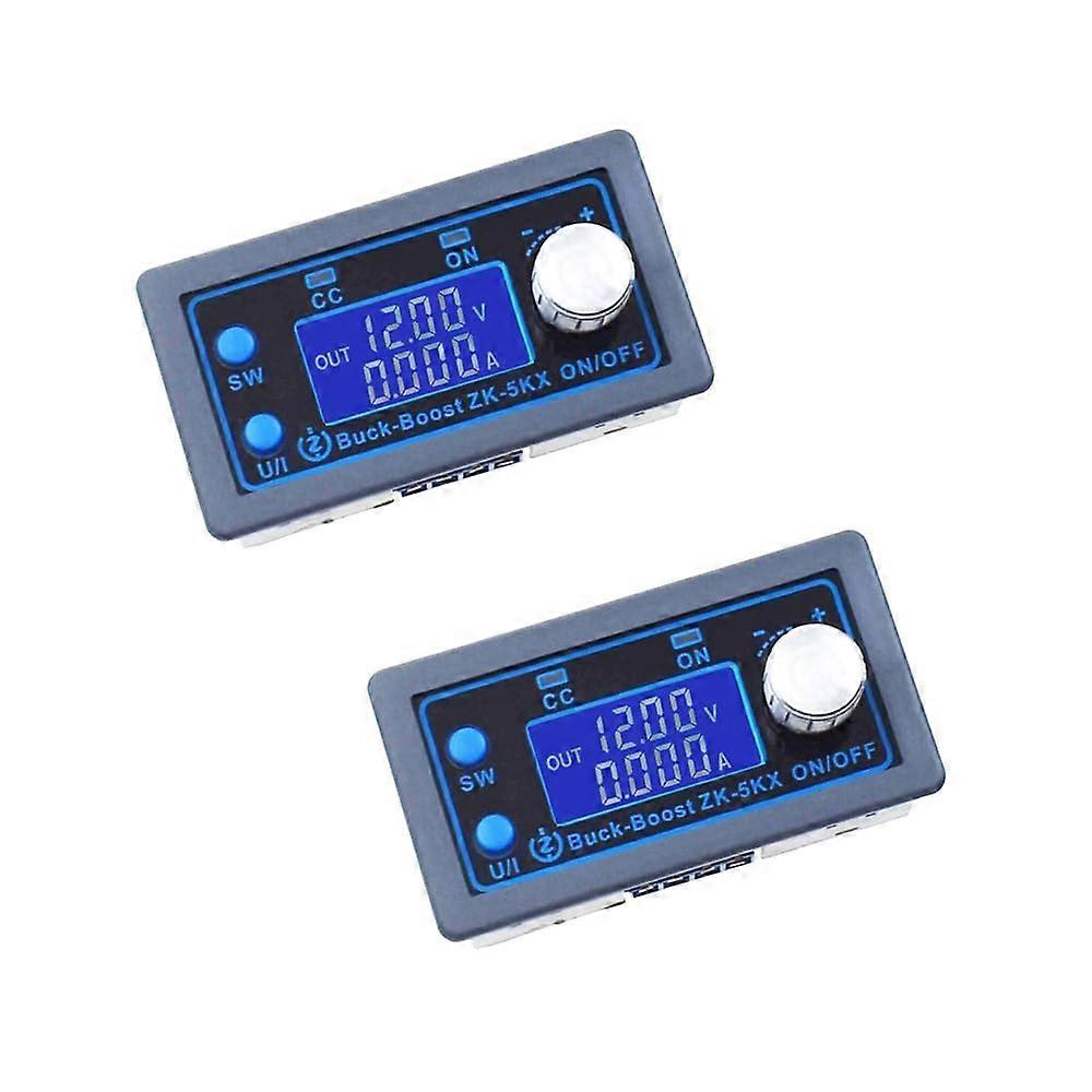 2PCS ZK5KX 5A 80W DC Boost Converter Module with Programmable Voltage Output and LED Display