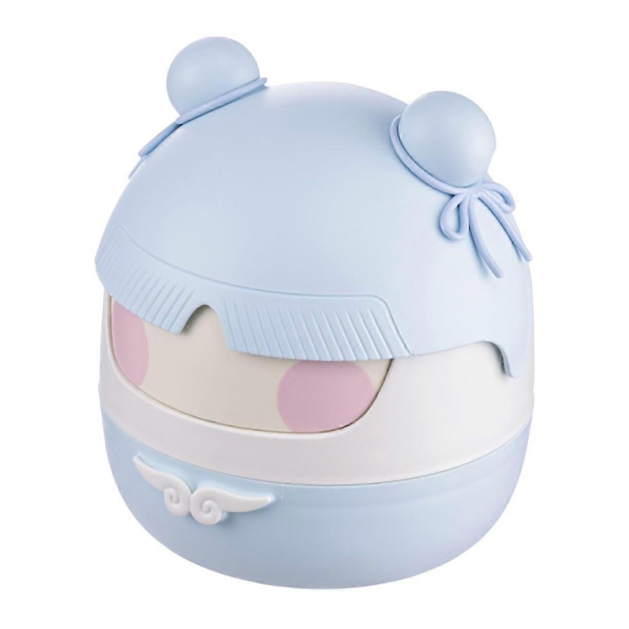 Cute Cartoon Desktop Trash Can with Smell Blocking Flip Lid, Small Garbage Bin for Office or Kitchen