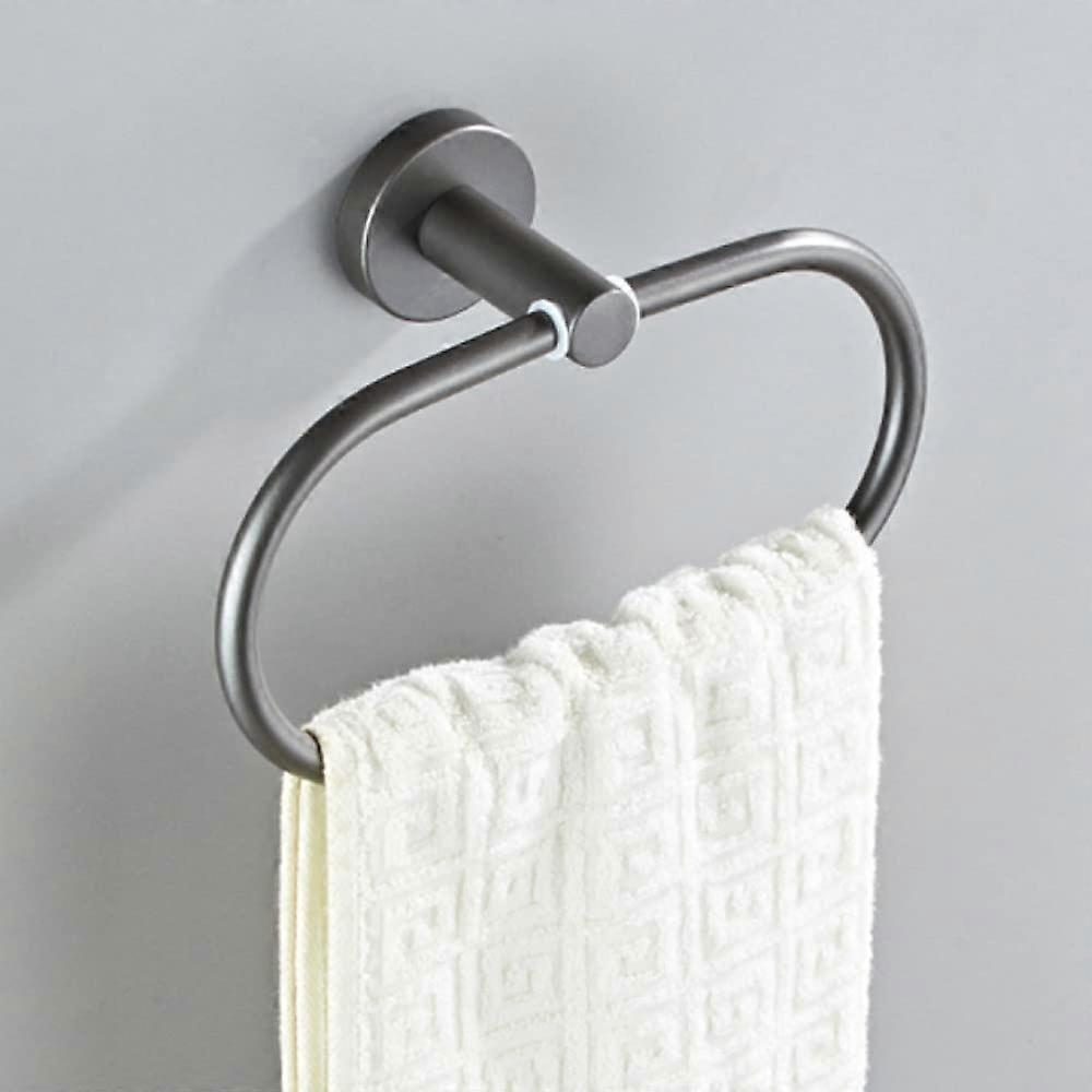 Bathroom Accessories Set Matte Black Finish Wall Mounted Hardware Kit with Towel Rack and Hooks