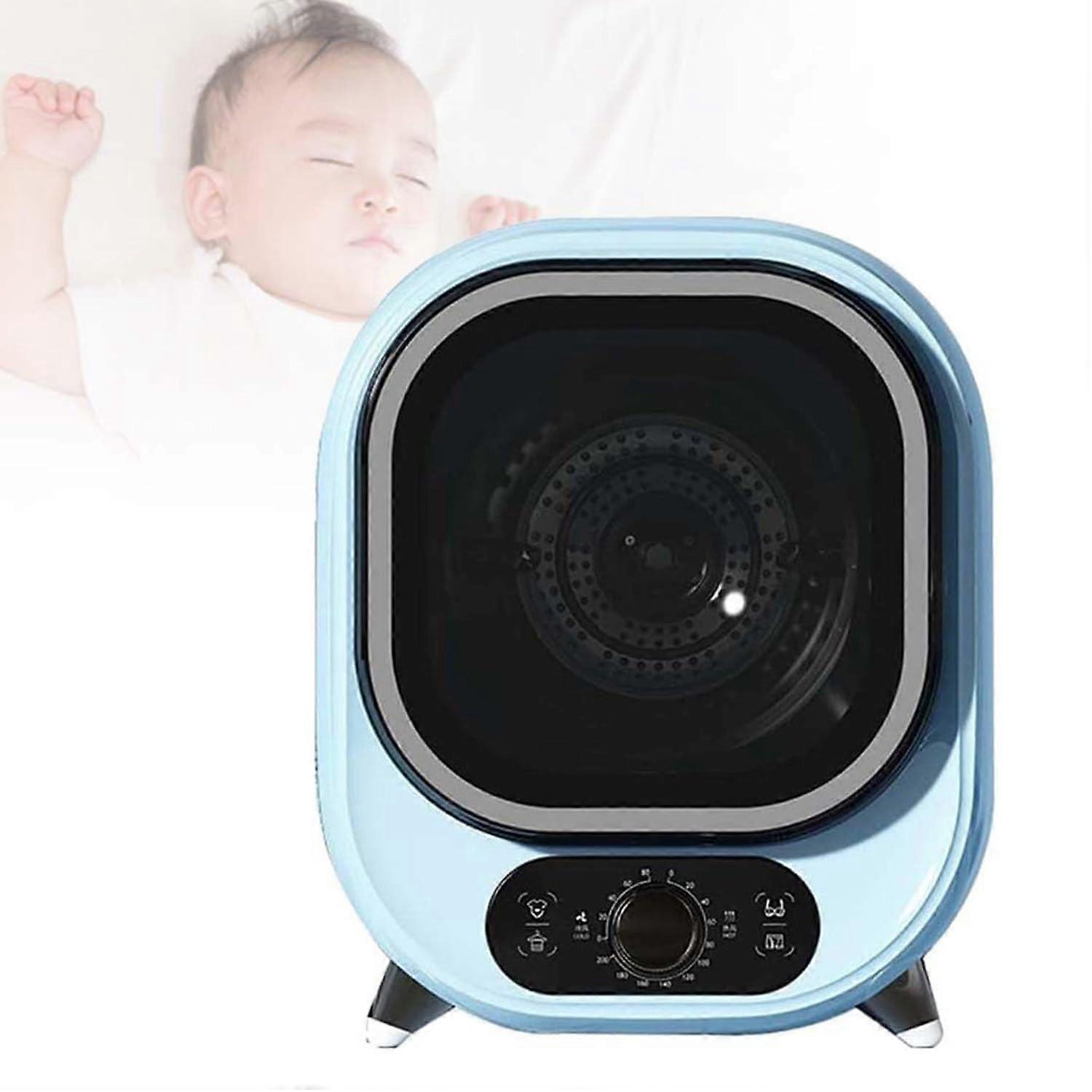 Portable Tumble Dryer with Dual Temperature Control, Compact Countertop Design, Blue Light Sterilization