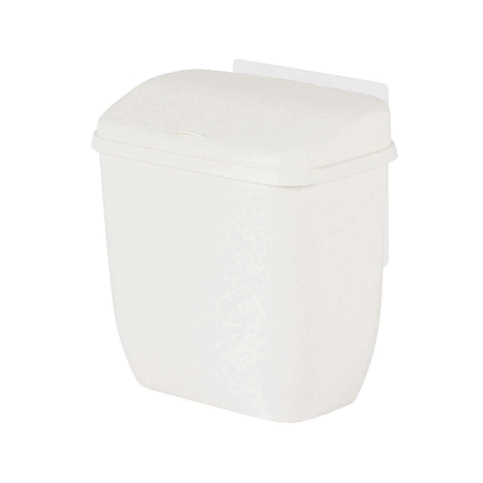 Wall Mounted Trash Can with Removable Lid, SpaceSaving Hanging Garbage Bin for Kitchen, Bathroom, Office  White
