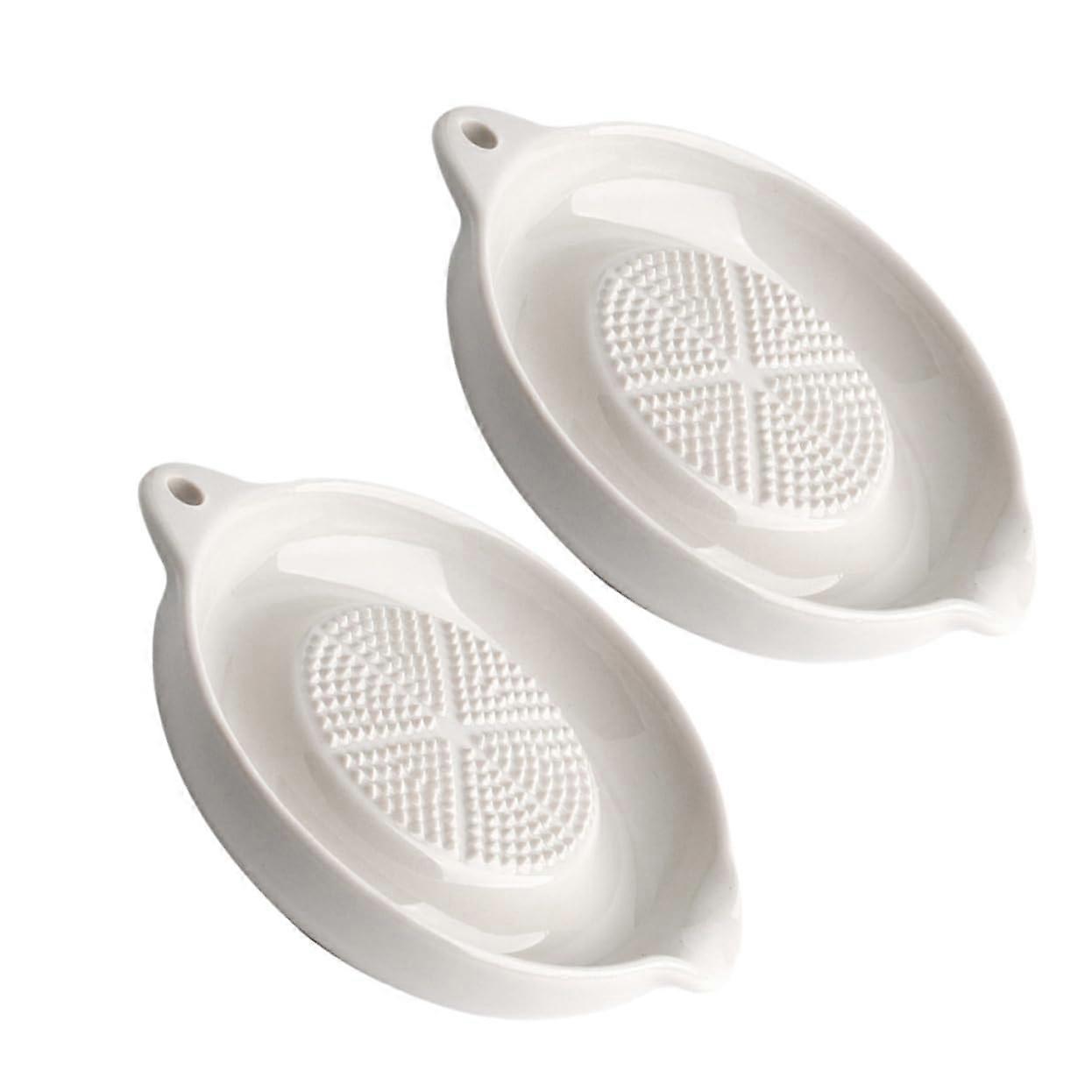 2pcs Ceramic Garlic and Spice Grinder Bowls for Quick Ingredient Preparation and MultiPurpose Use