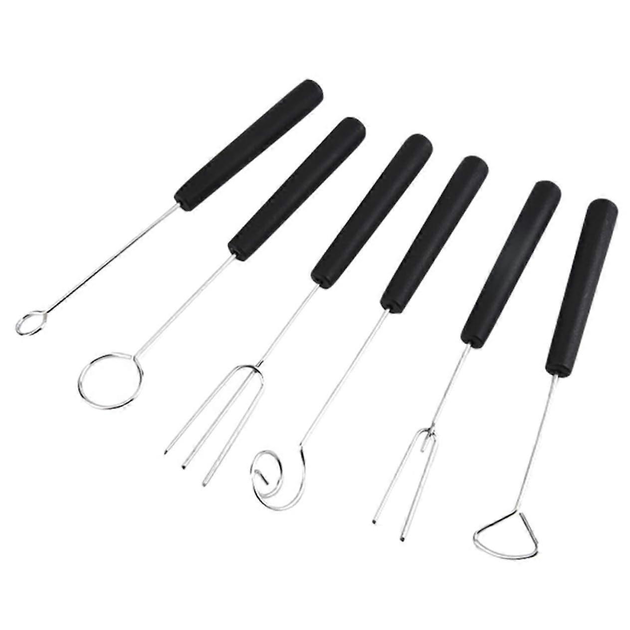 6Piece Stainless Steel Chocolate Dipping Tools Set with MultiShape Forks for Precise Candy Making