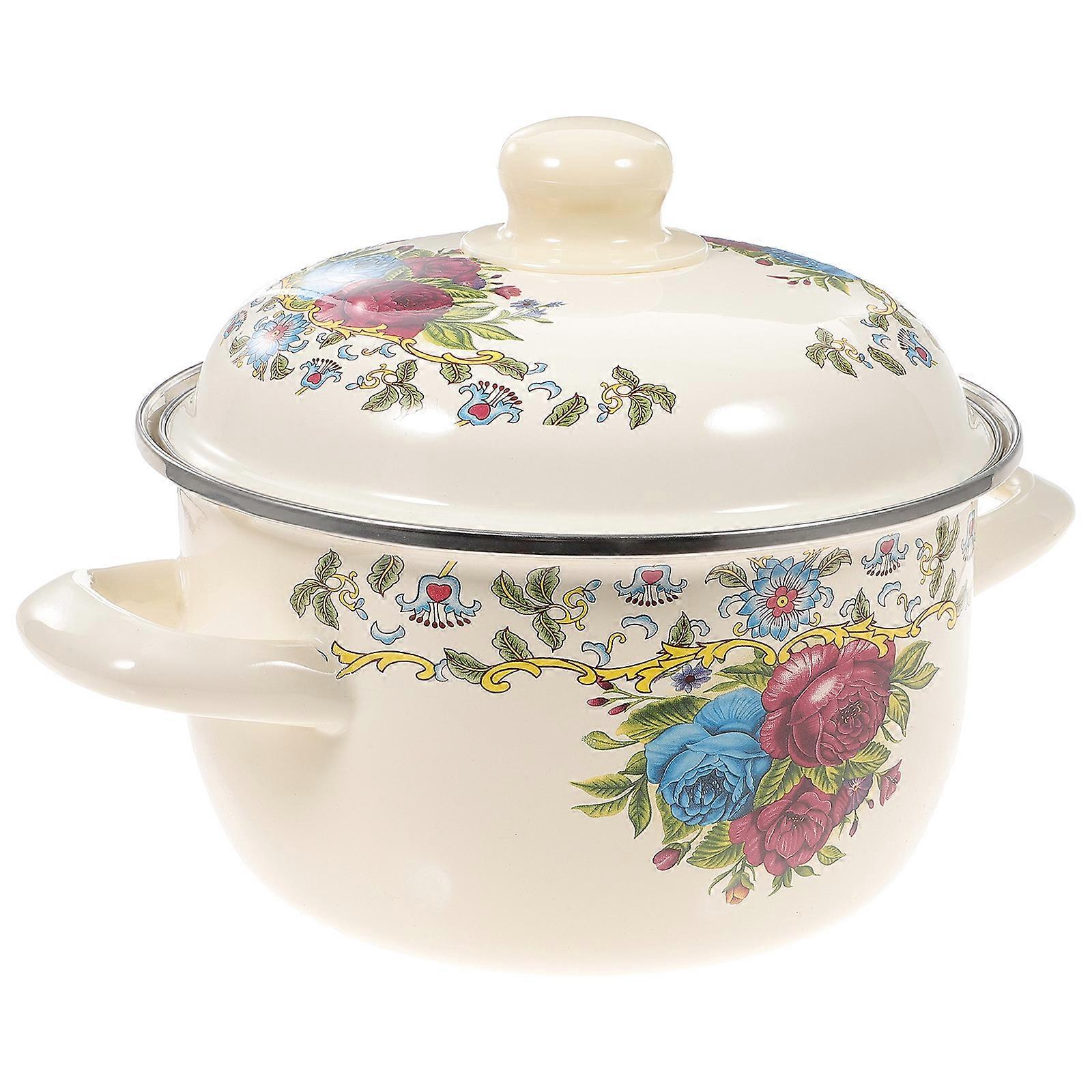 Enamel Soup Pot for Cooking 1Pcs Multi-Function Kitchen Stew Pot