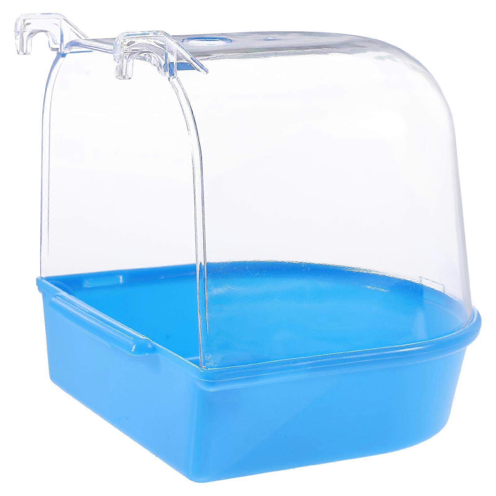 Bird Bath for Cage Blue Parrot Bath Box for Storage ABS Material