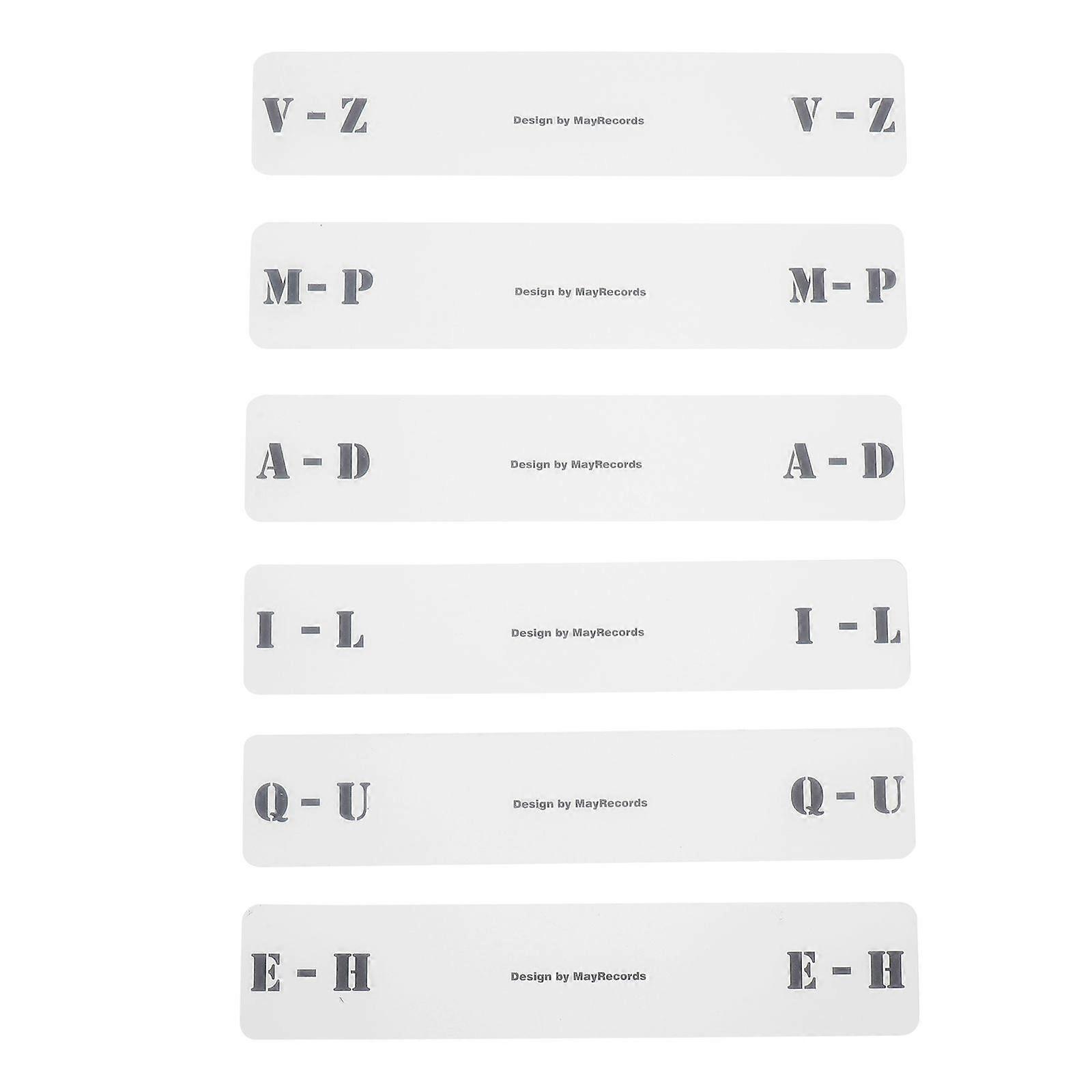 6pcs Record Divider A-Z Horizontal Label Acrylic Clear LP Classification Card