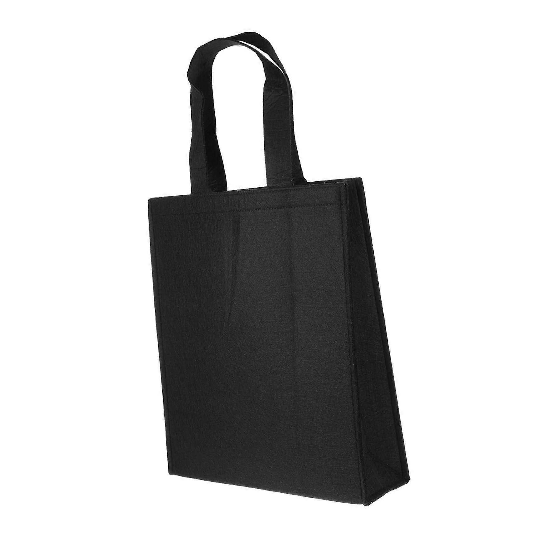 Light Grey Felt Tote Bag with Foldable Compact Design, Durable Reusable Grocery Shopping