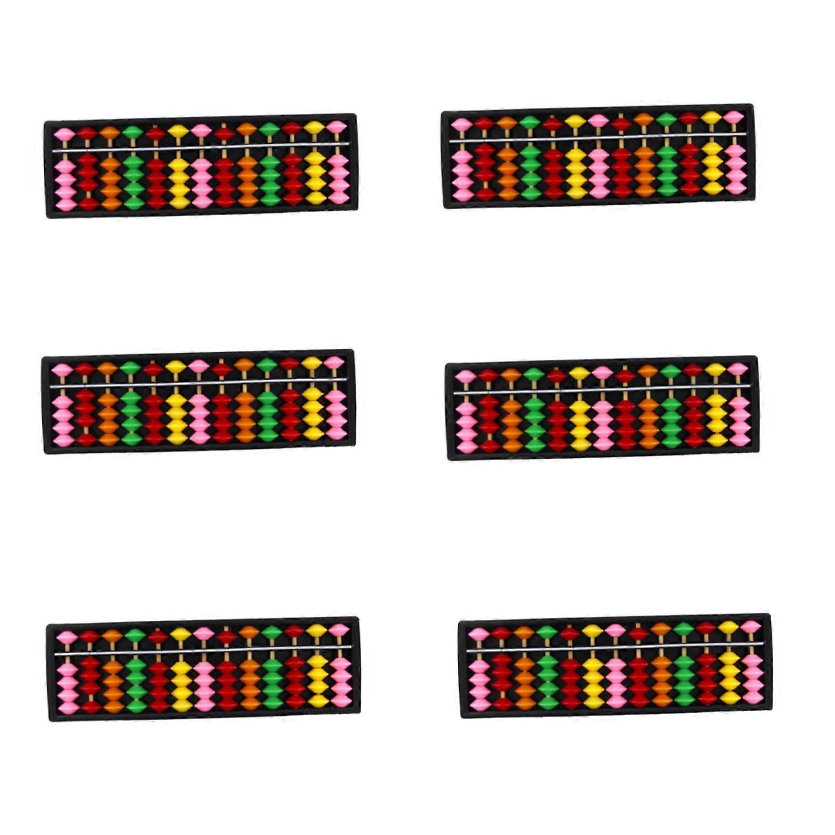 6X Portable Plastic Abacus Arithmetic Abacus Calculation Tool